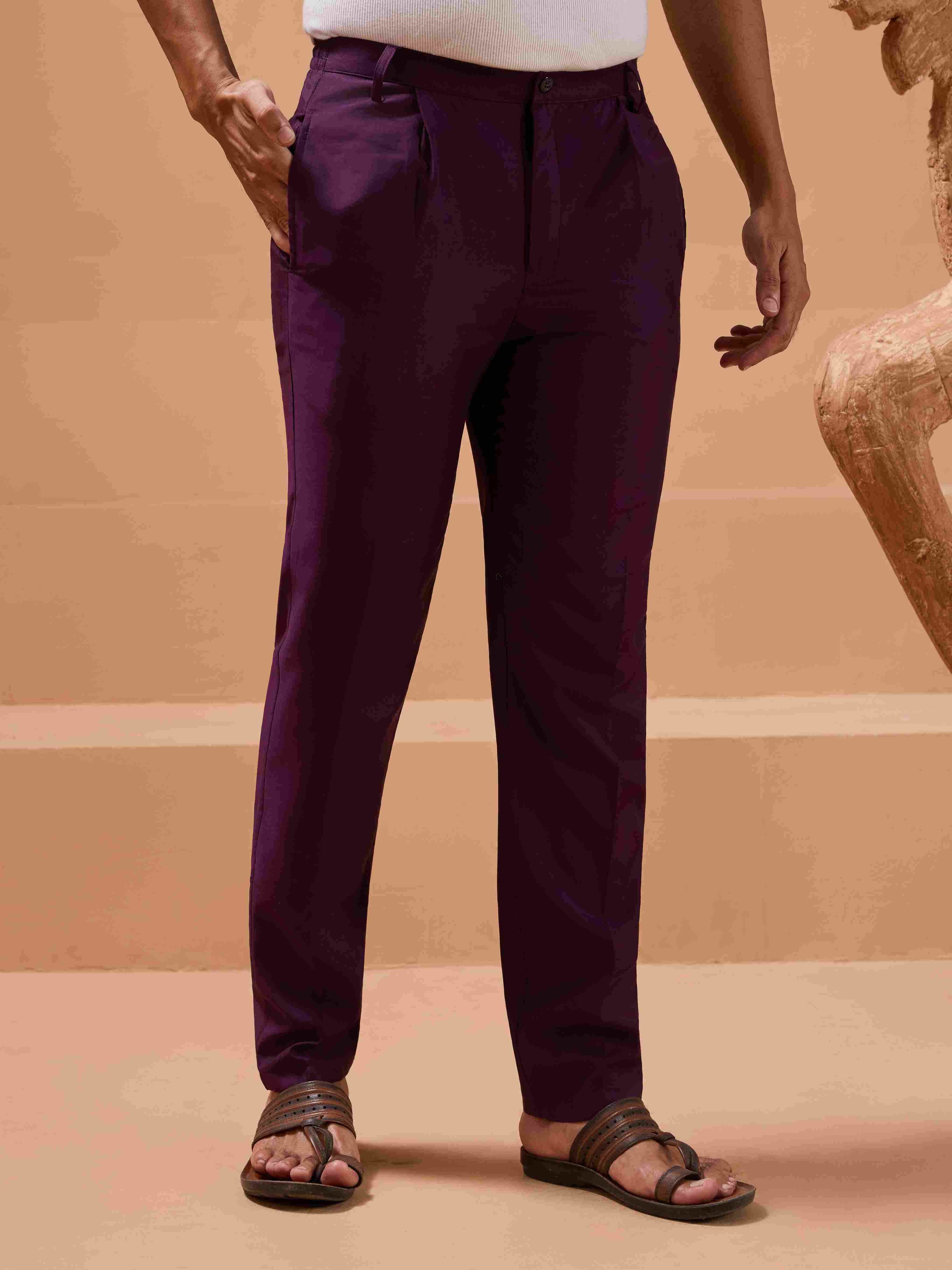 Vibrant Purple Color Koti Kurta Set Pair for Men Collection