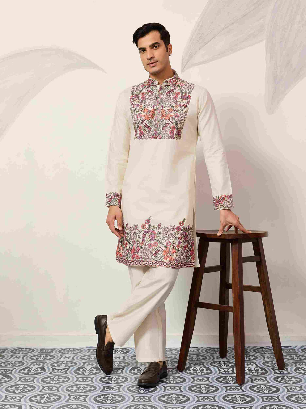 Kurta Traditional White Designer Kurta Pant Set for Mens Wear