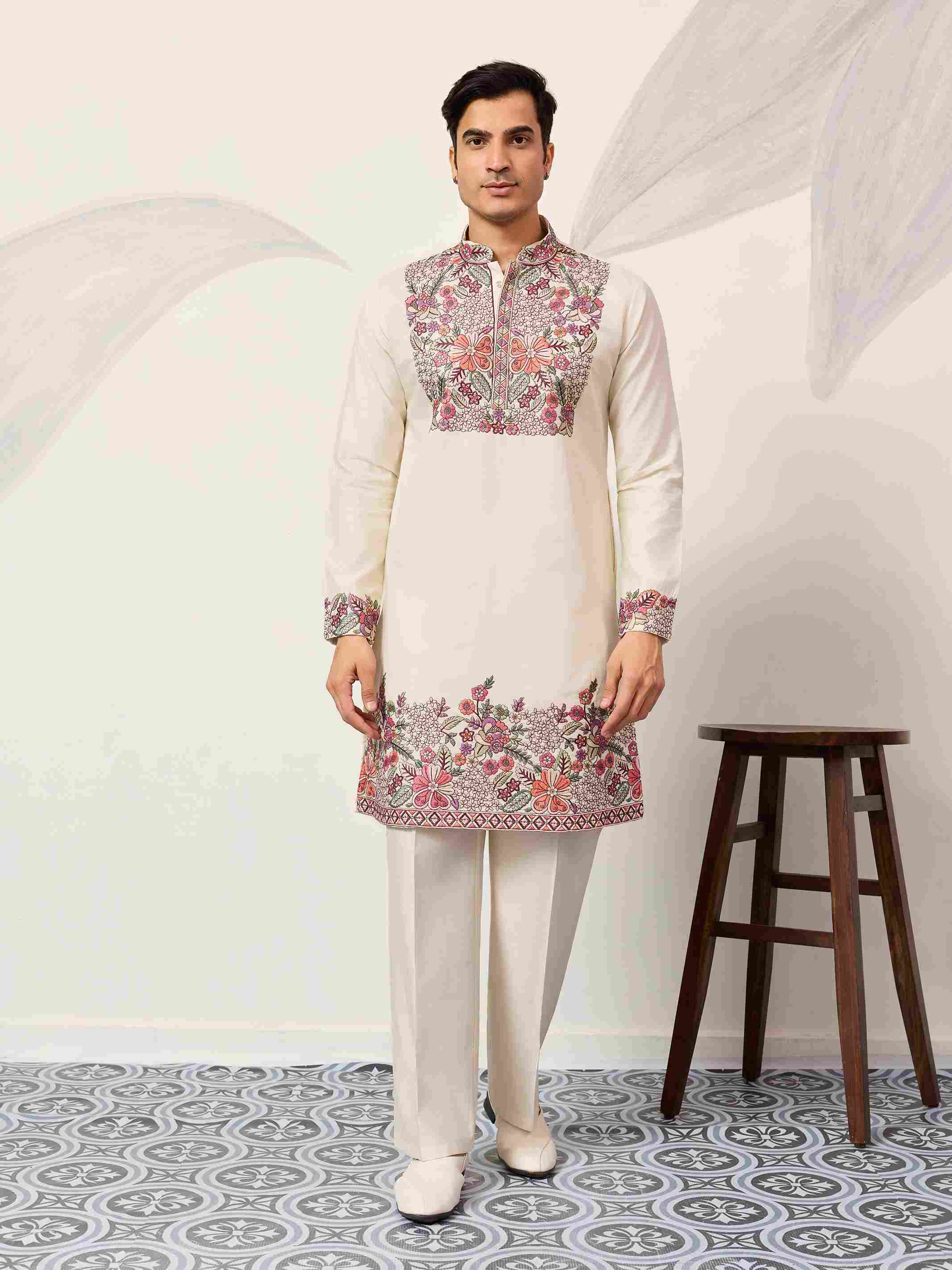 Kurta Traditional White Designer Kurta Pant Set for Mens Wear