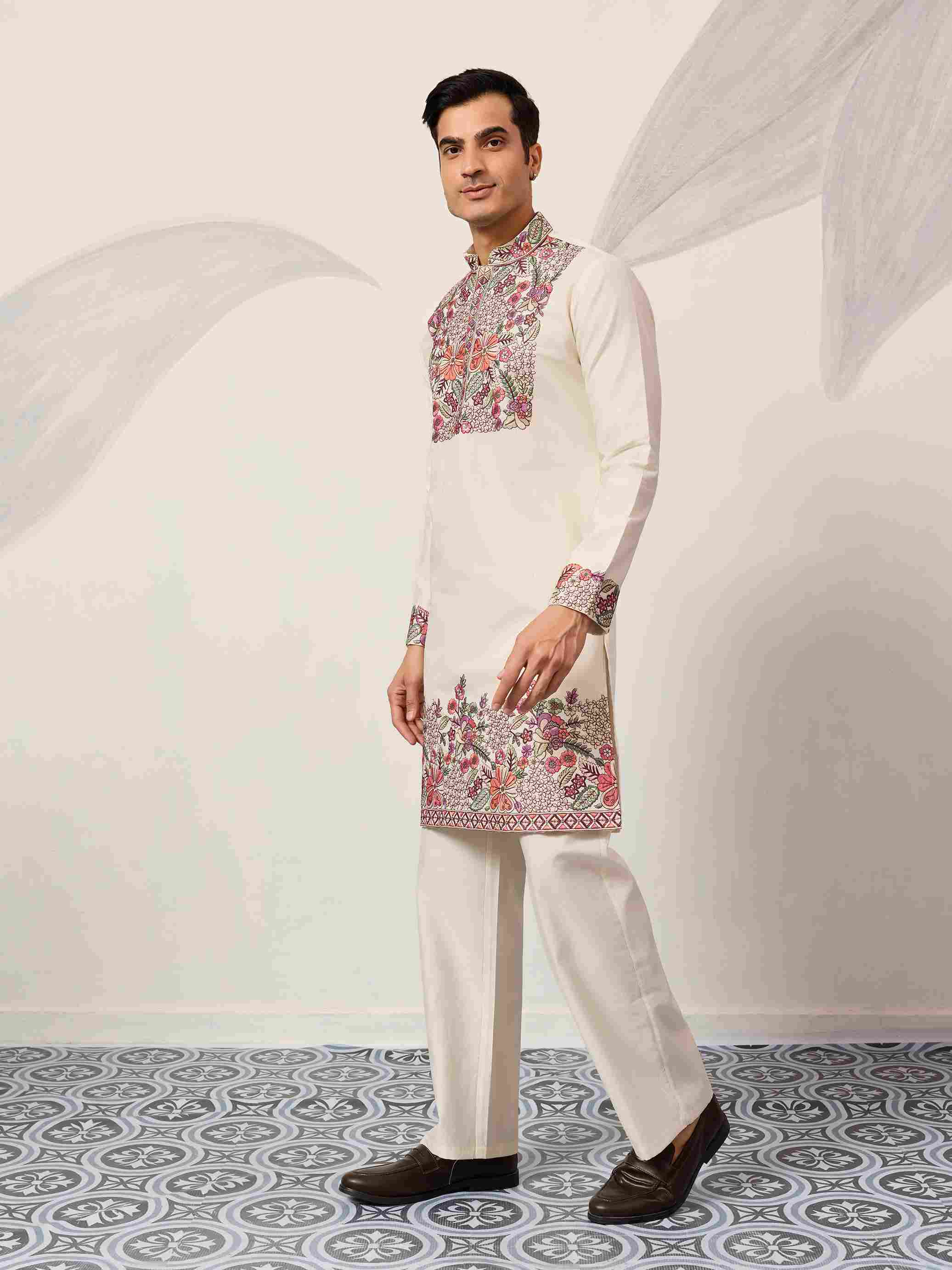 Kurta Traditional White Designer Kurta Pant Set for Mens Wear
