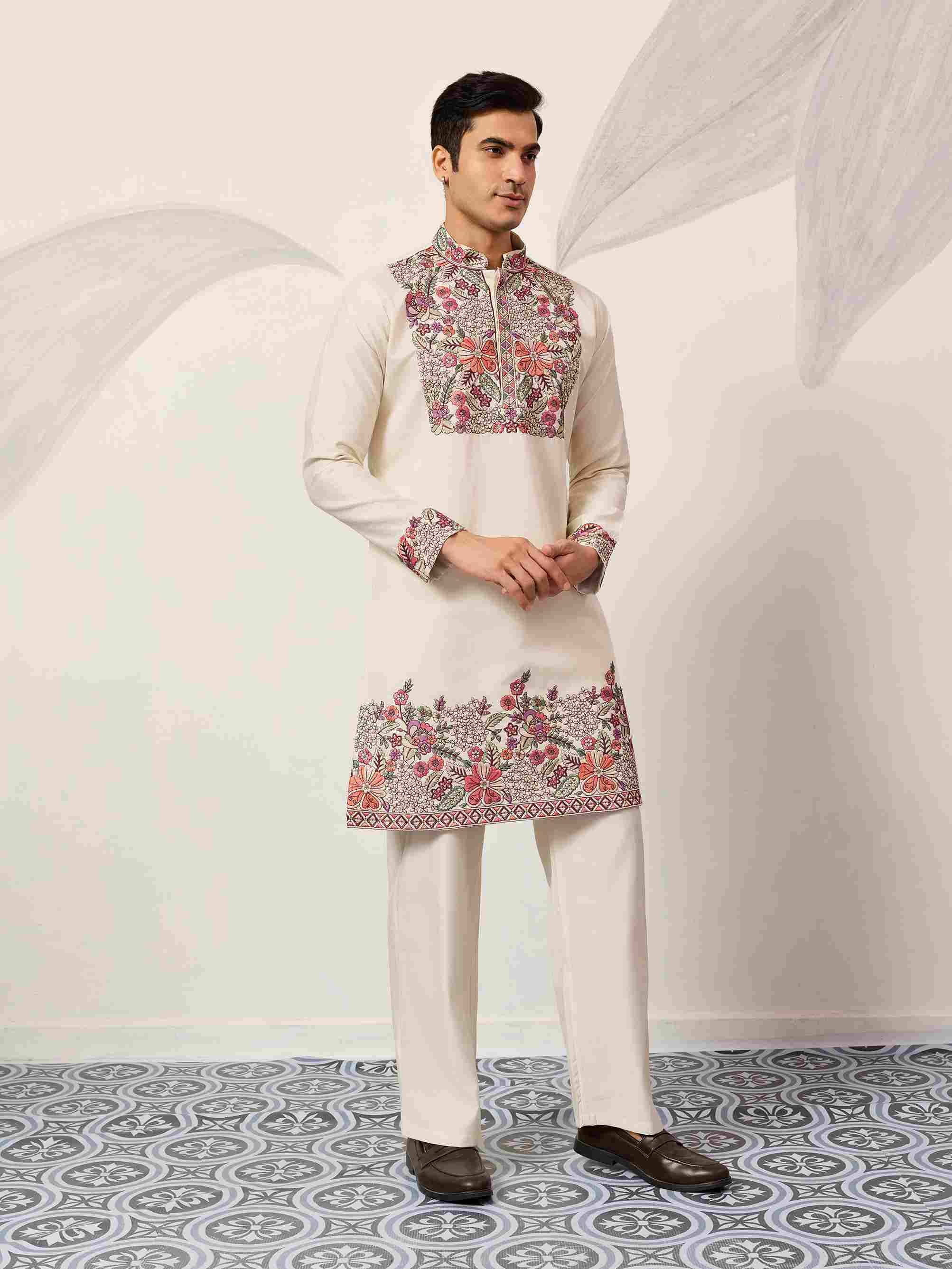 Kurta Traditional White Designer Kurta Pant Set for Mens Wear