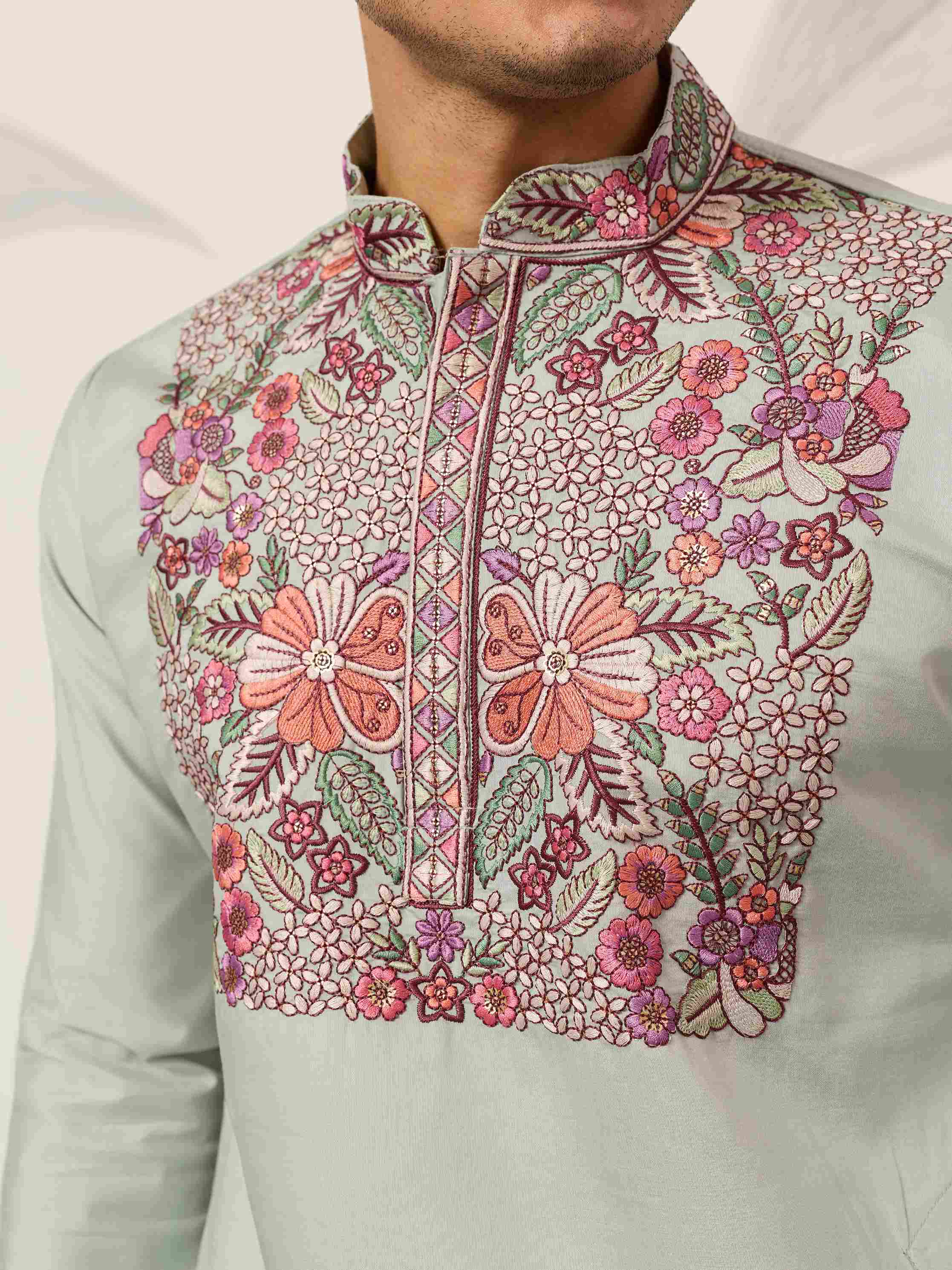 Pista Green Kurta Pant Set for Wedding & Festive Wear