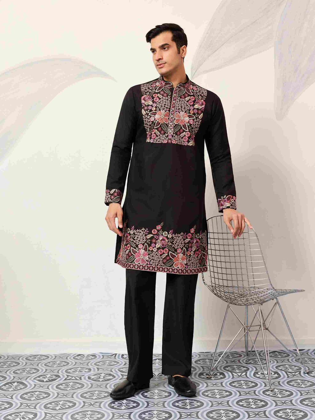 Festive Wear Premium Black Kurta Pant Set for Mens