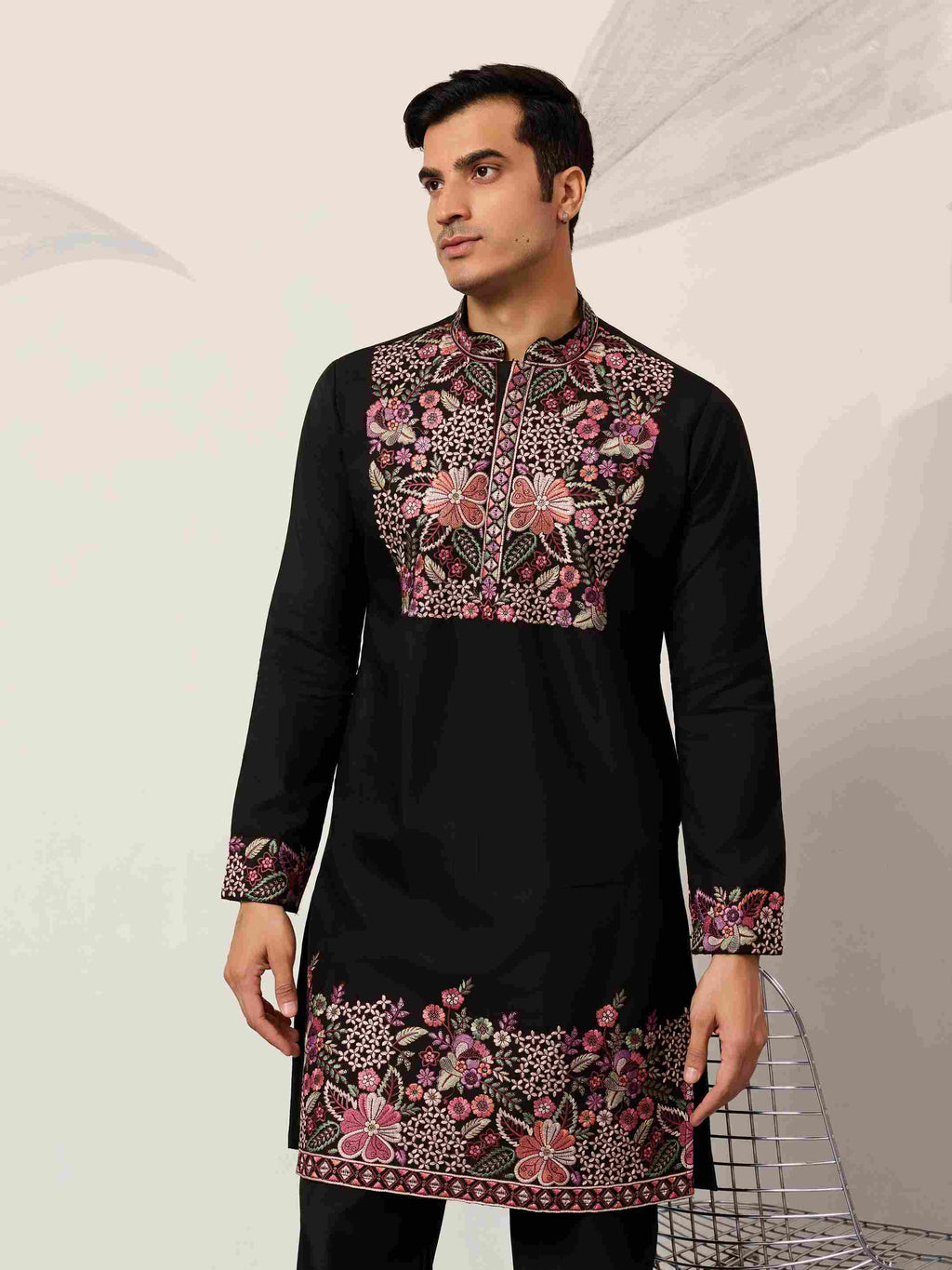 Festive Wear Premium Black Kurta Pant Set for Mens
