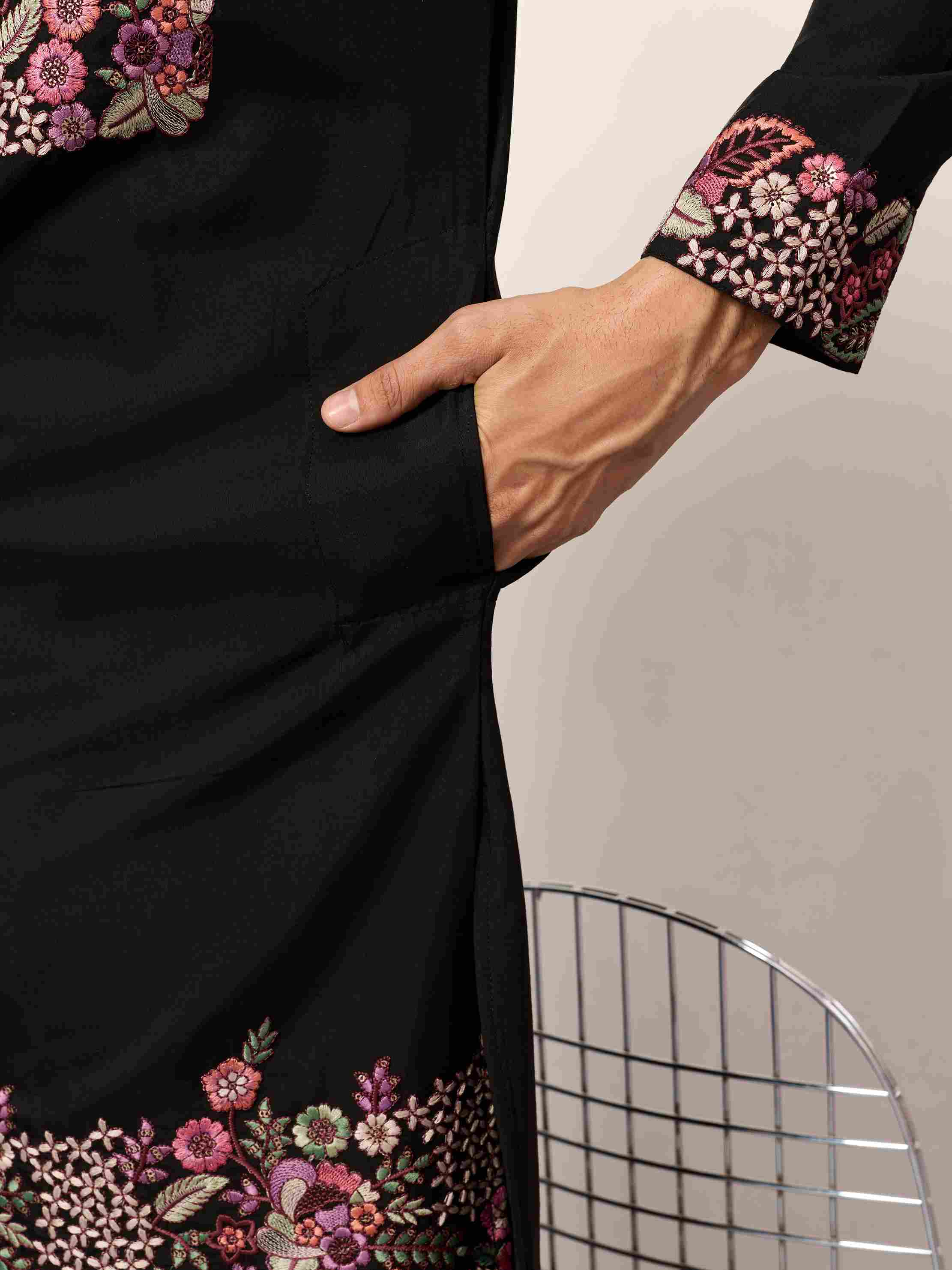 Festive Wear Premium Black Kurta Pant Set for Mens