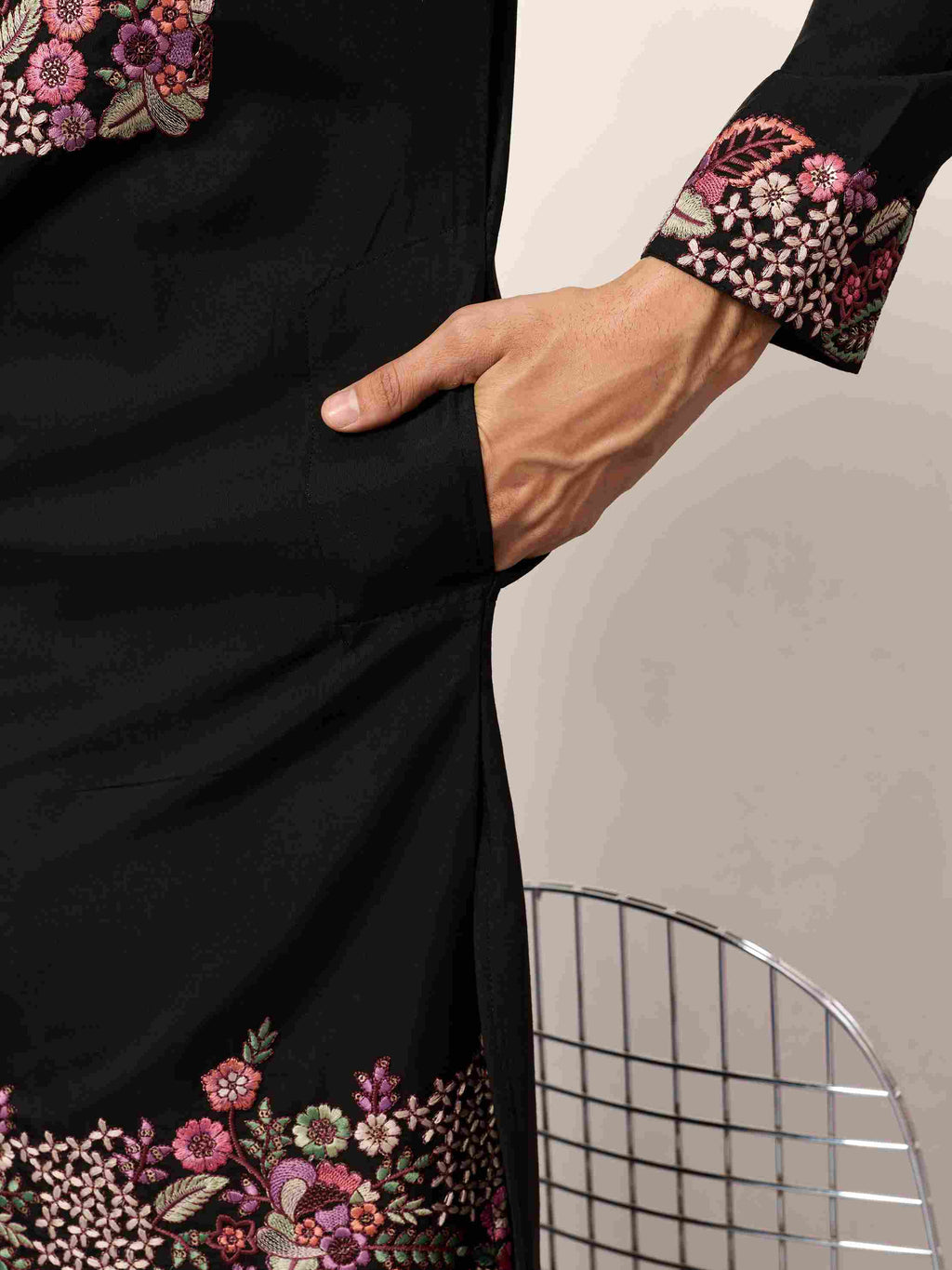 Festive Wear Premium Black Kurta Pant Set for Mens