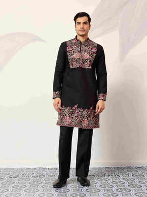 Festive Wear Premium Black Kurta Pant Set for Mens