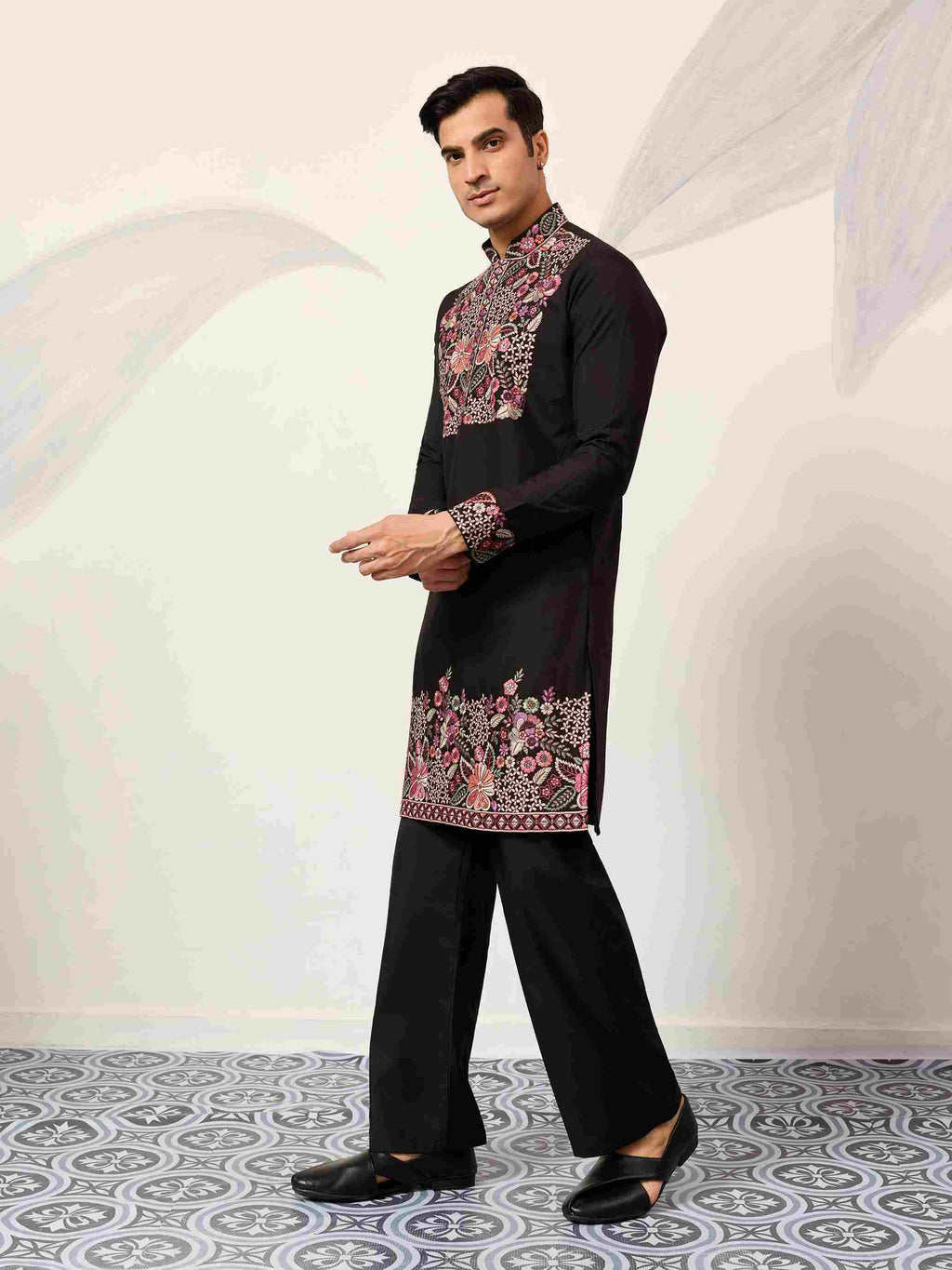 Festive Wear Premium Black Kurta Pant Set for Mens