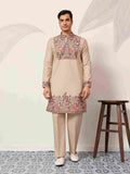 Beige Color Kurta Pant Set for Mens Traditional Outfit