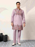 Lavender Kurta Pant Set for Traditional Mens Fashion