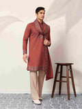 Luxury Royal Look Orange Kurta with Dupatta for Mens Collection