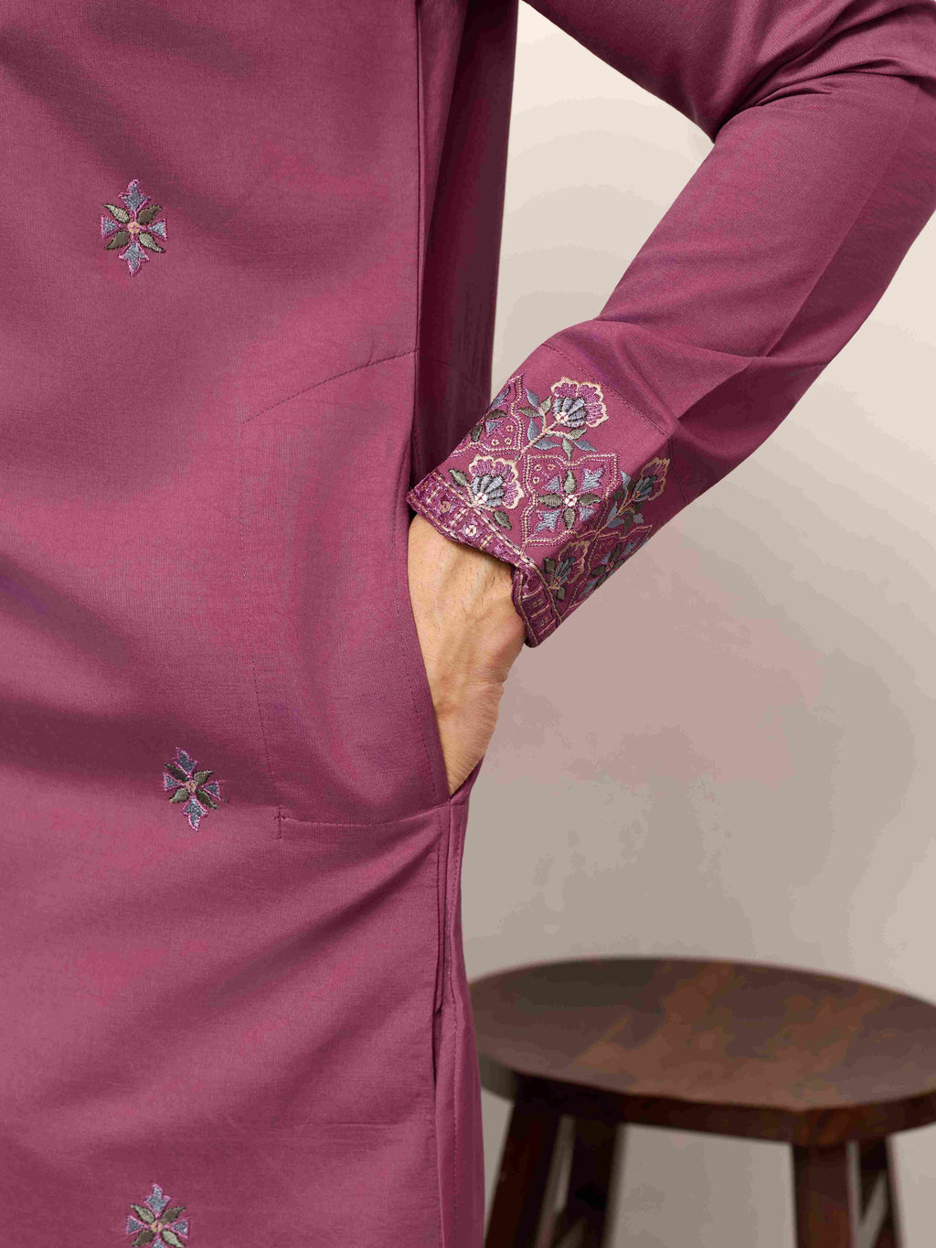 Trendy Pink Color Kurta with Dupatta for Mens Wear