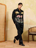 Black jaket Velvet Wedding Bomber Suit for Mens Wear
