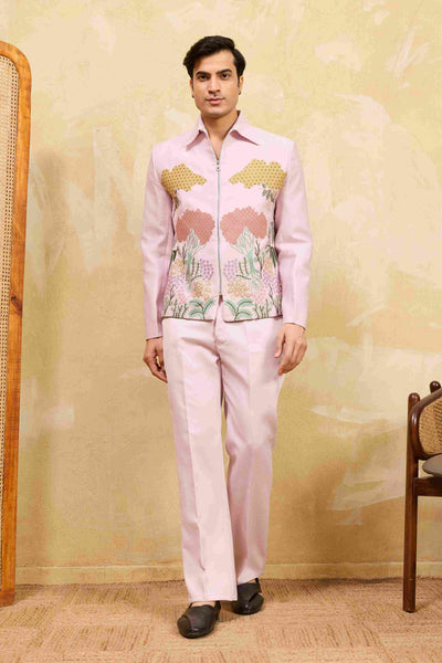 Mens Wear Special Pink Velvet Bomber Jacket Set