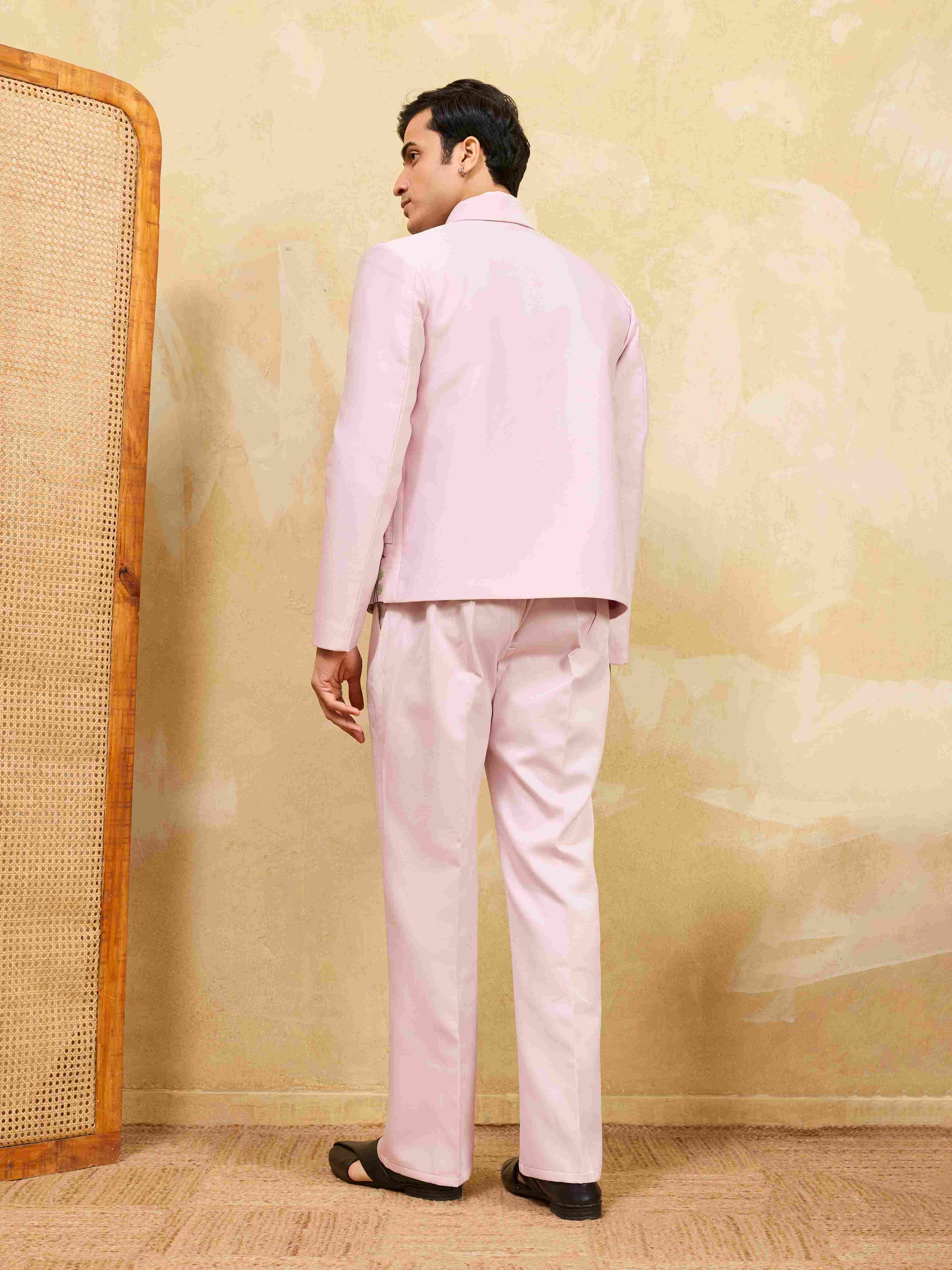 Mens Wear Special Pink Velvet Bomber Jacket Set