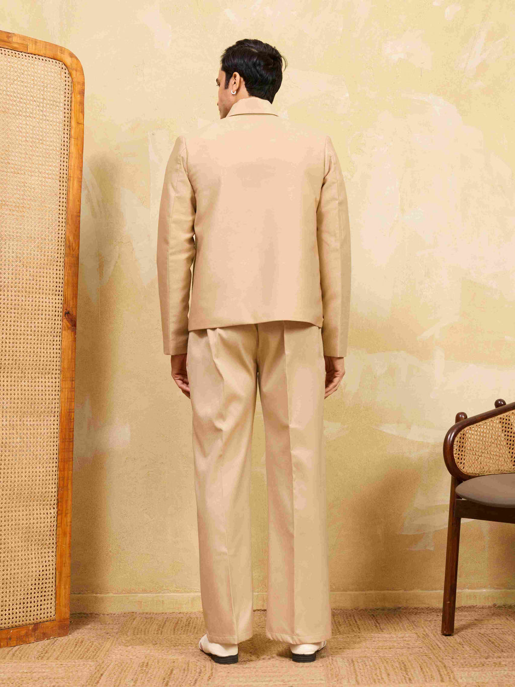 Premium Beige Bomber Jacket Set Special Mens Wear