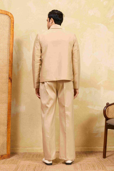 Premium Beige Bomber Jacket Set Special Mens Wear