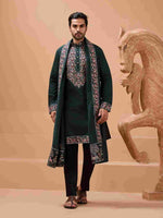 Perfect Green Festival Special Kurta with Dupatta for Mens
