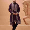 Ethnic Look Purple Kurta with Dupatta Mens Wear Special