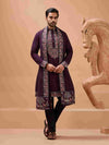 Ethnic Look Purple Kurta with Dupatta Mens Wear Special