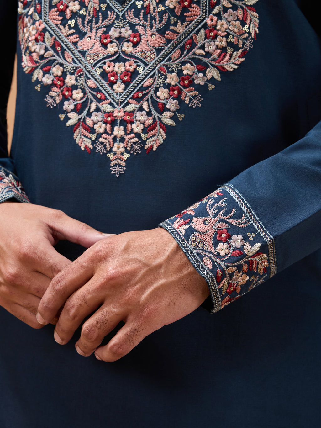 Elegant Teal Blue Kurta with Dupatta for Mens Wear