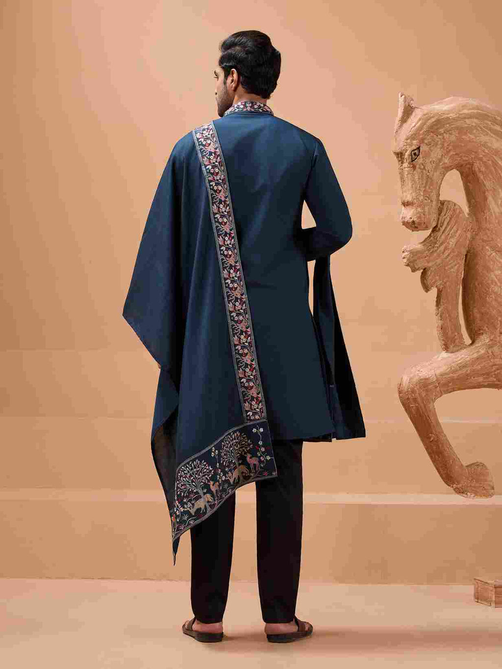 Elegant Teal Blue Kurta with Dupatta for Mens Wear