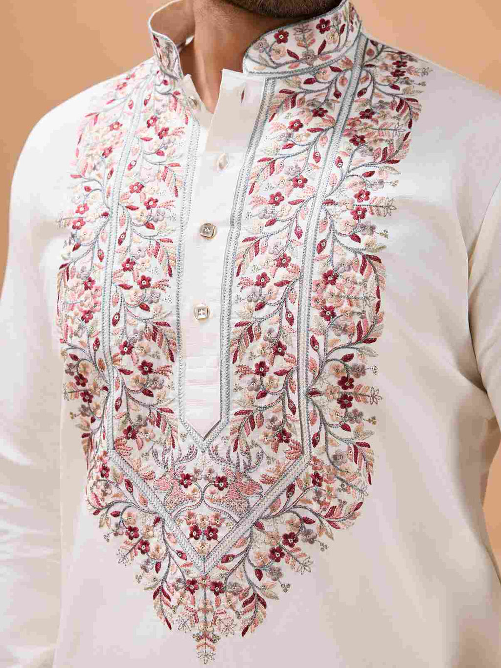 Vibrant Look White Kurta Dupatta Set for Mens Wear