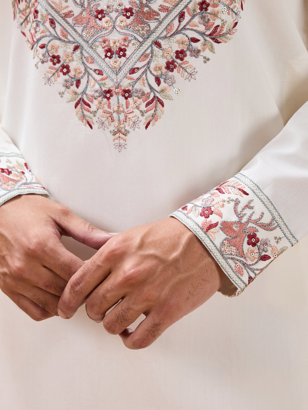 Vibrant Look White Kurta Dupatta Set for Mens Wear