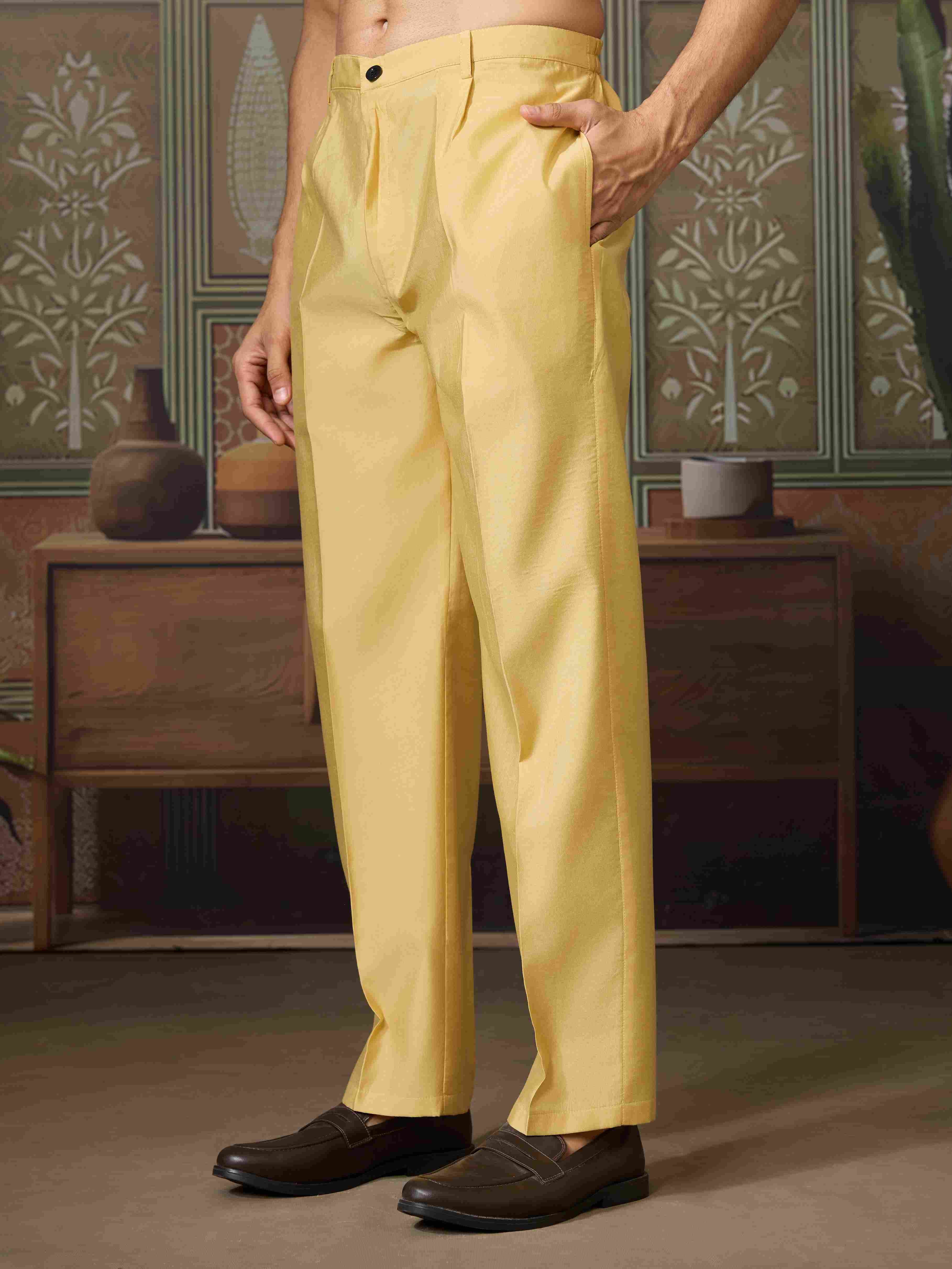 Trending Yellow Haldi Ceremony Koti Kurta for Men