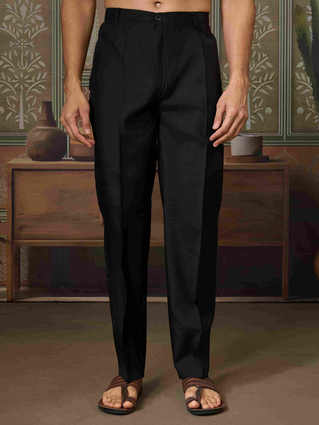 Black Mens Kurta with Stylish Koti for Wedding Wear