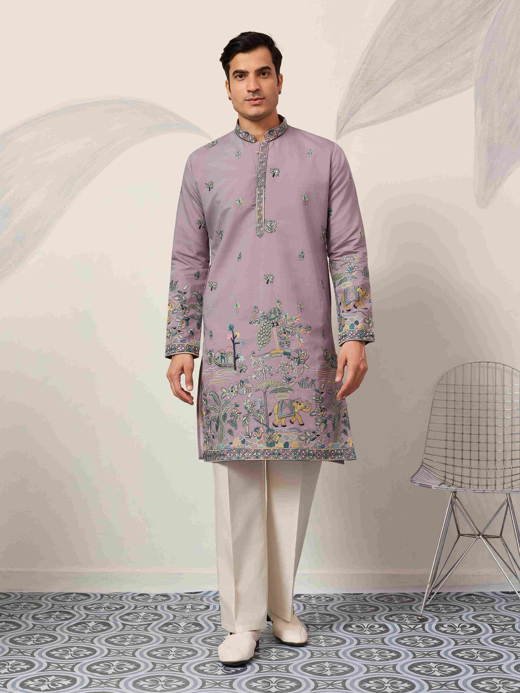 Traditional Purple Wedding Kurta for Mens Wear