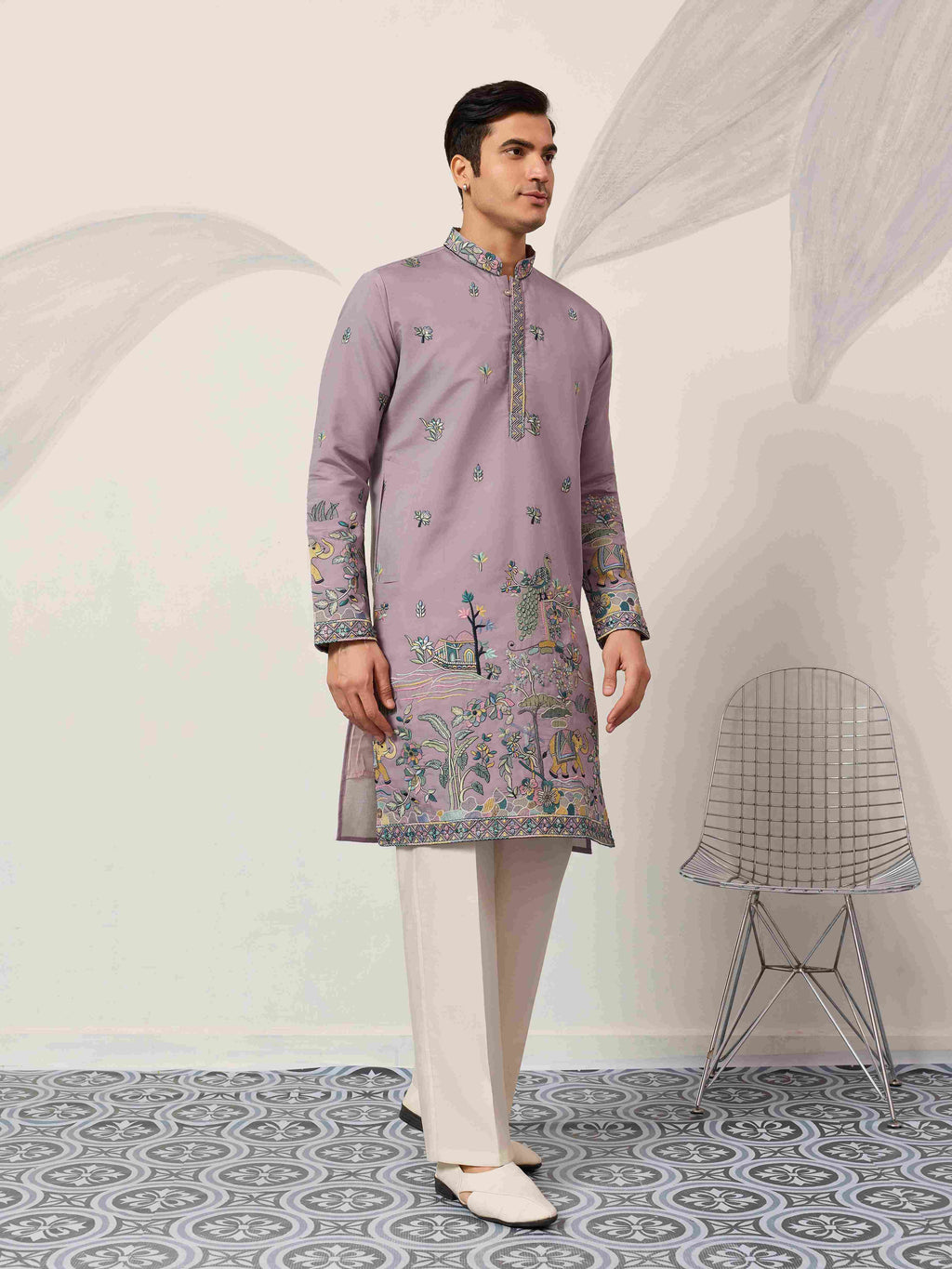 Traditional Purple Wedding Kurta for Mens Wear