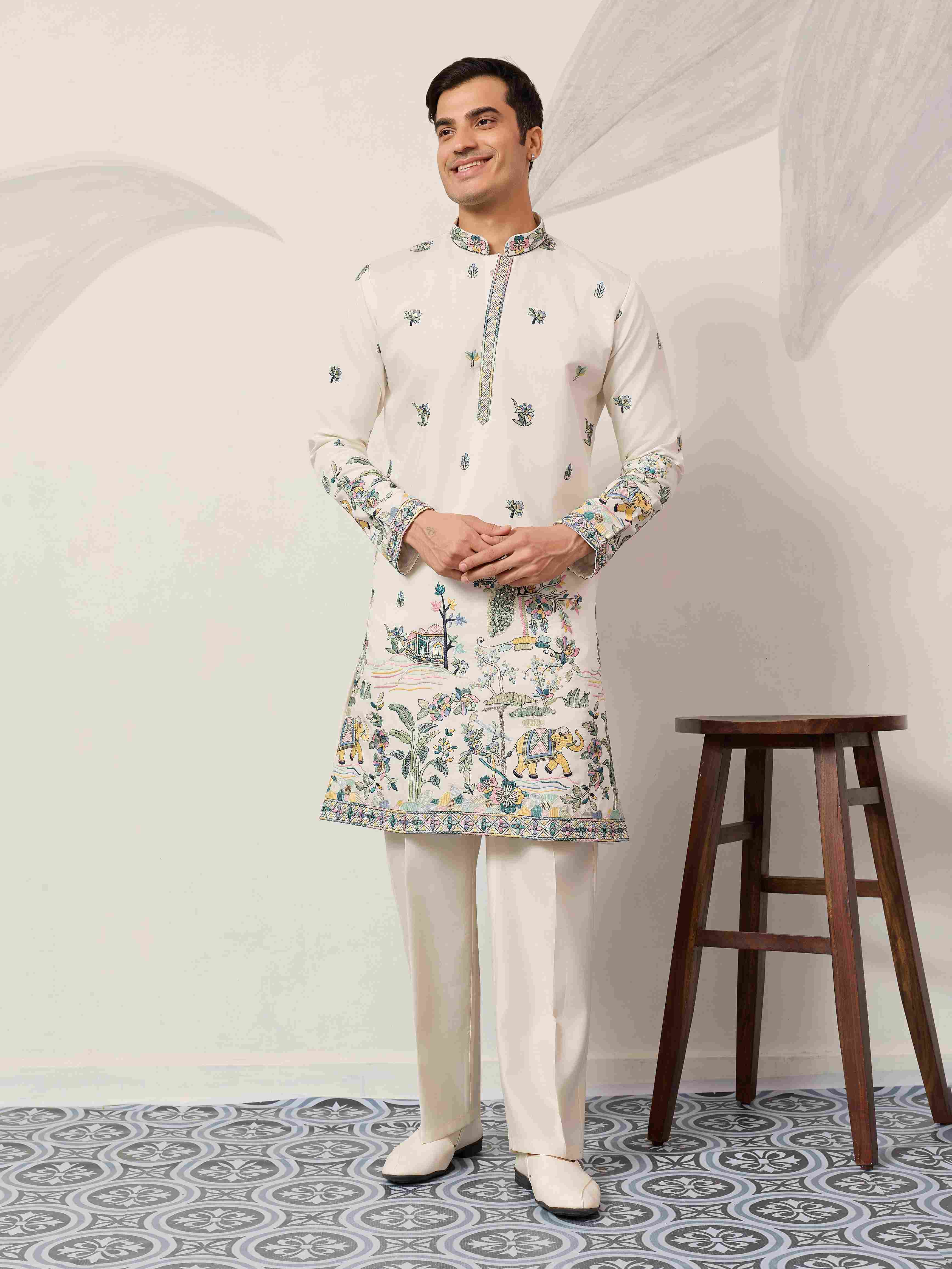 White Kurta for Indian Wedding Mens Wear