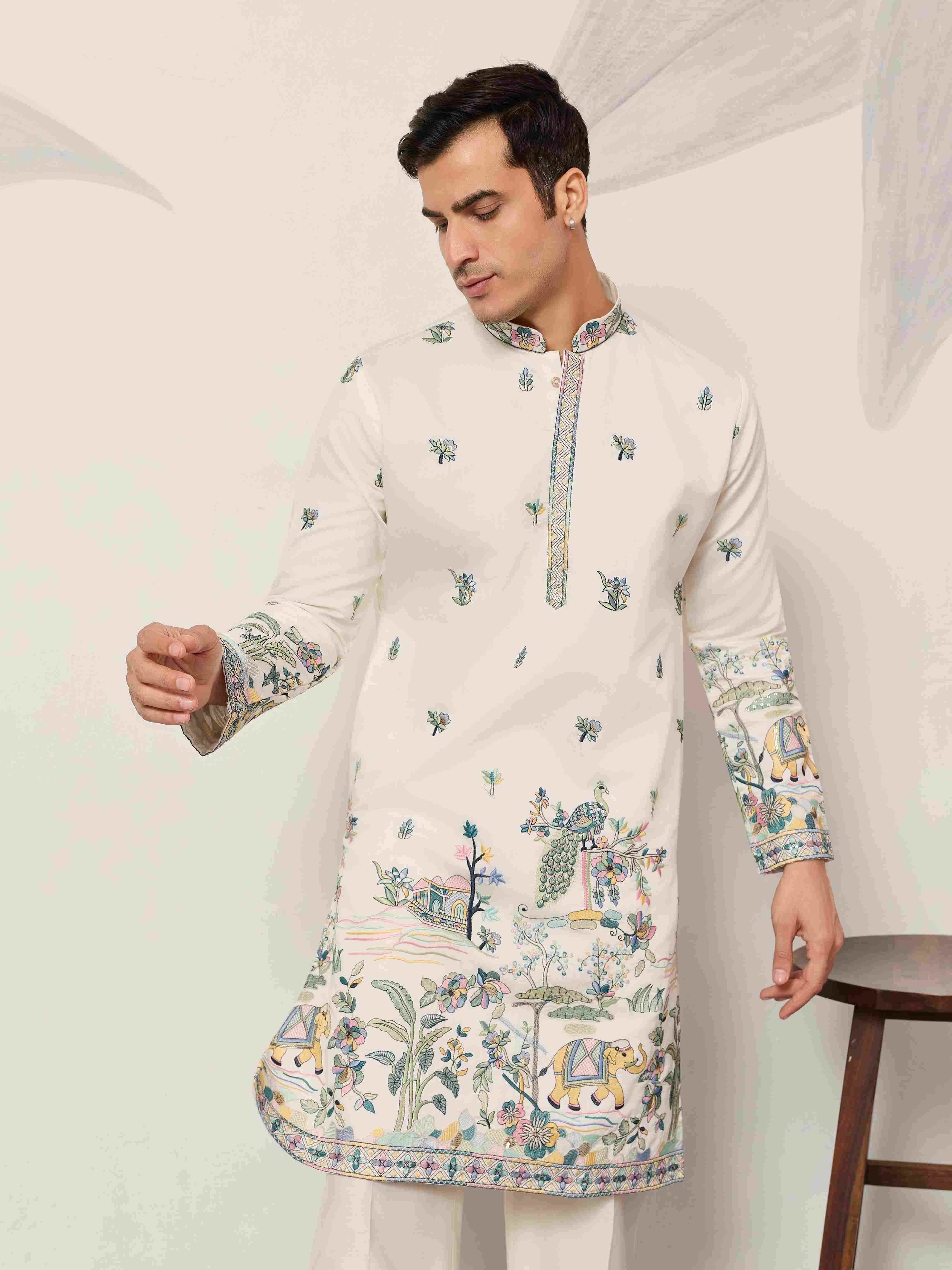 White Kurta for Indian Wedding Mens Wear