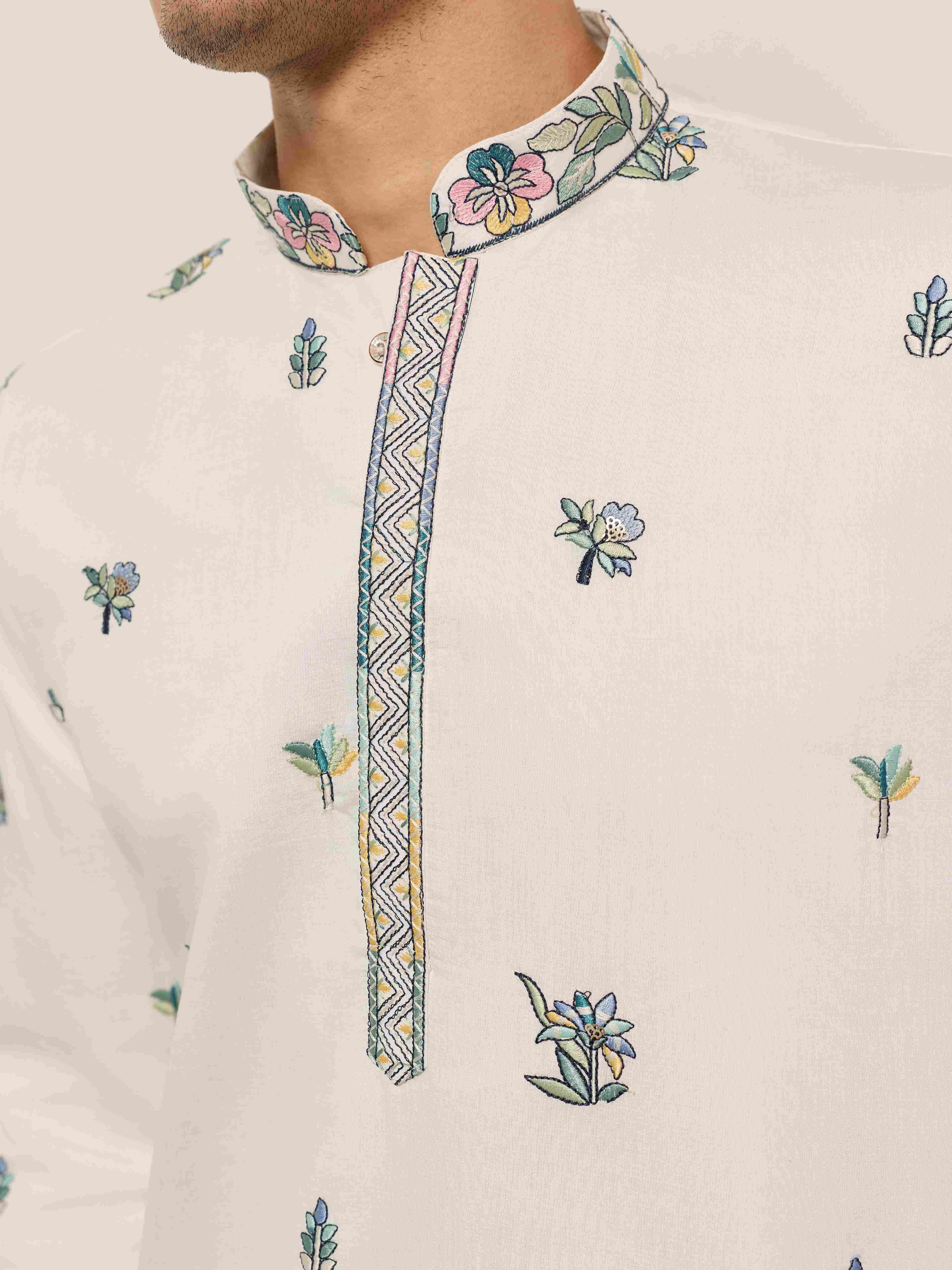 White Kurta for Indian Wedding Mens Wear