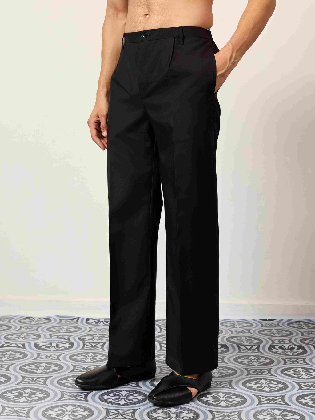 Party Wear Black V Neck Style Kurta Pant for Mens Wear