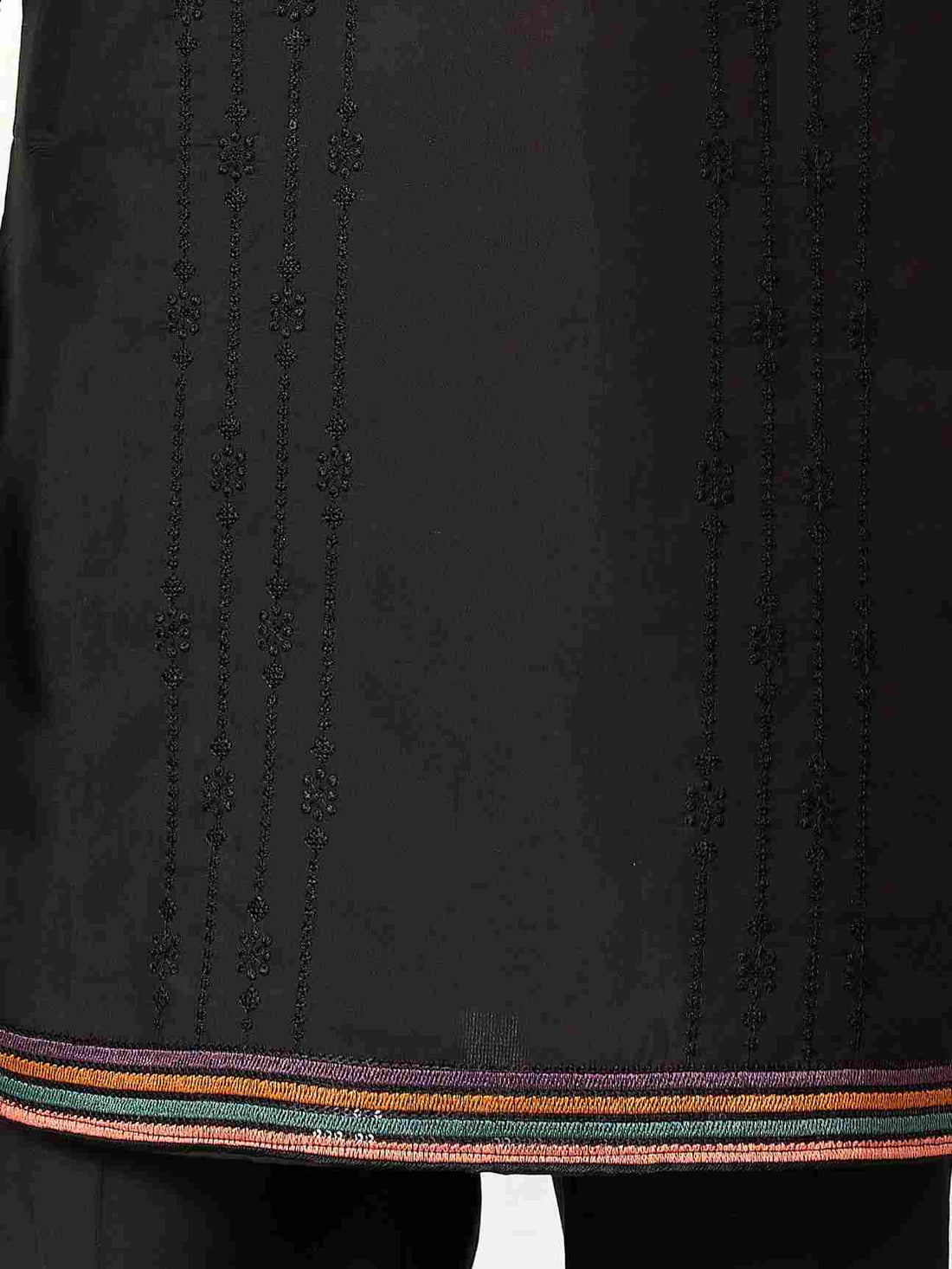 Party Wear Black V Neck Style Kurta Pant for Mens Wear