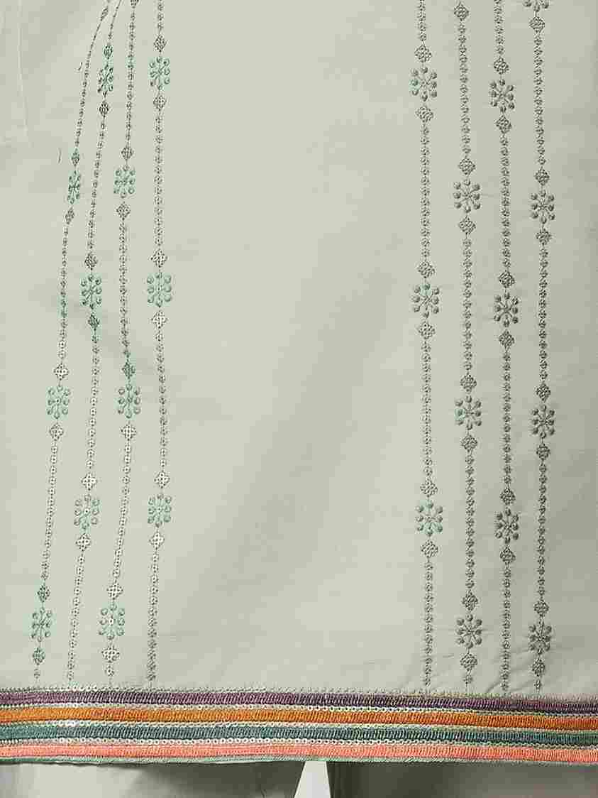 Ethnic Pista V Neck Kurta Pant Set for Mens Wear