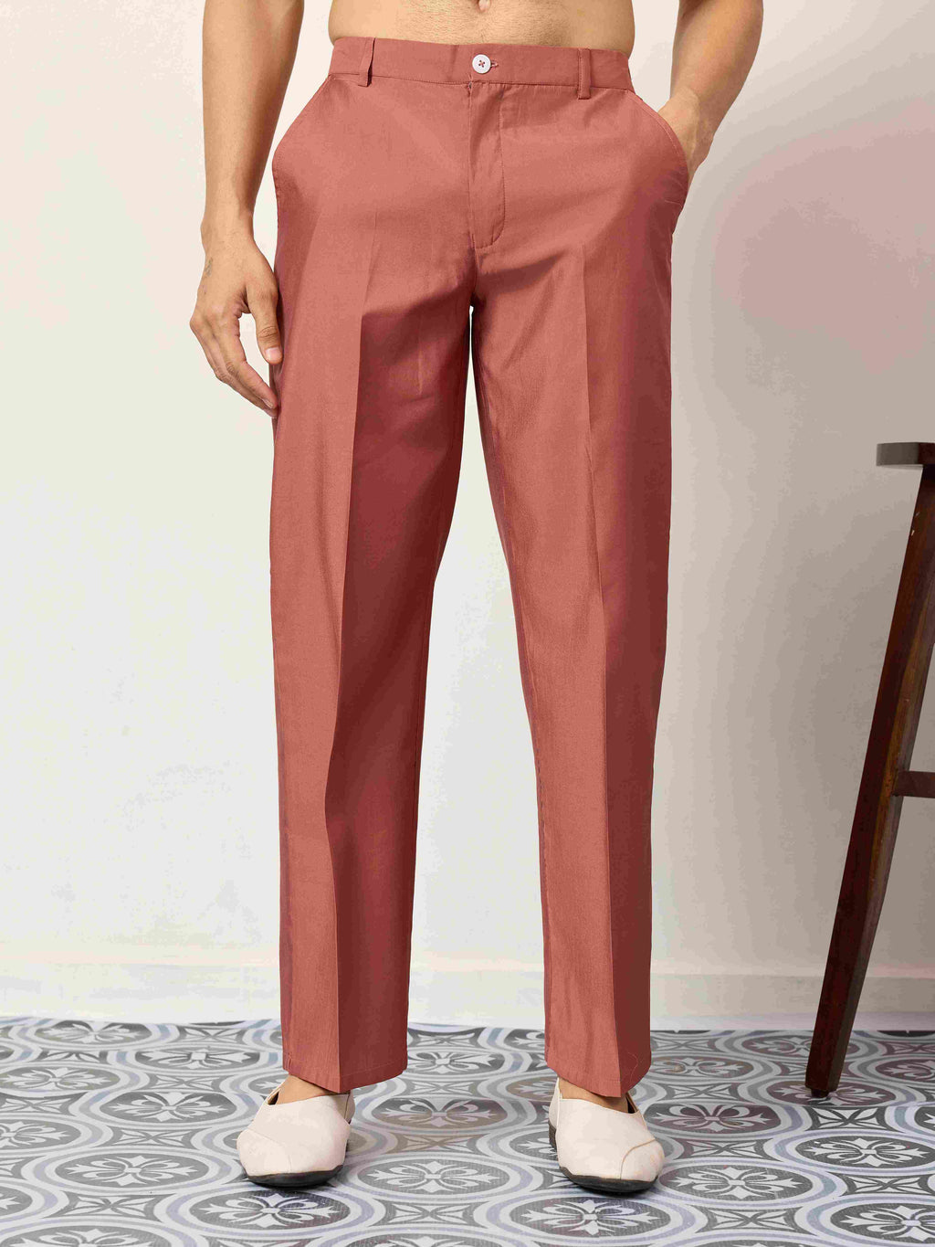 Elegant Royal V Style Orange Kurta Pant for Mens wear