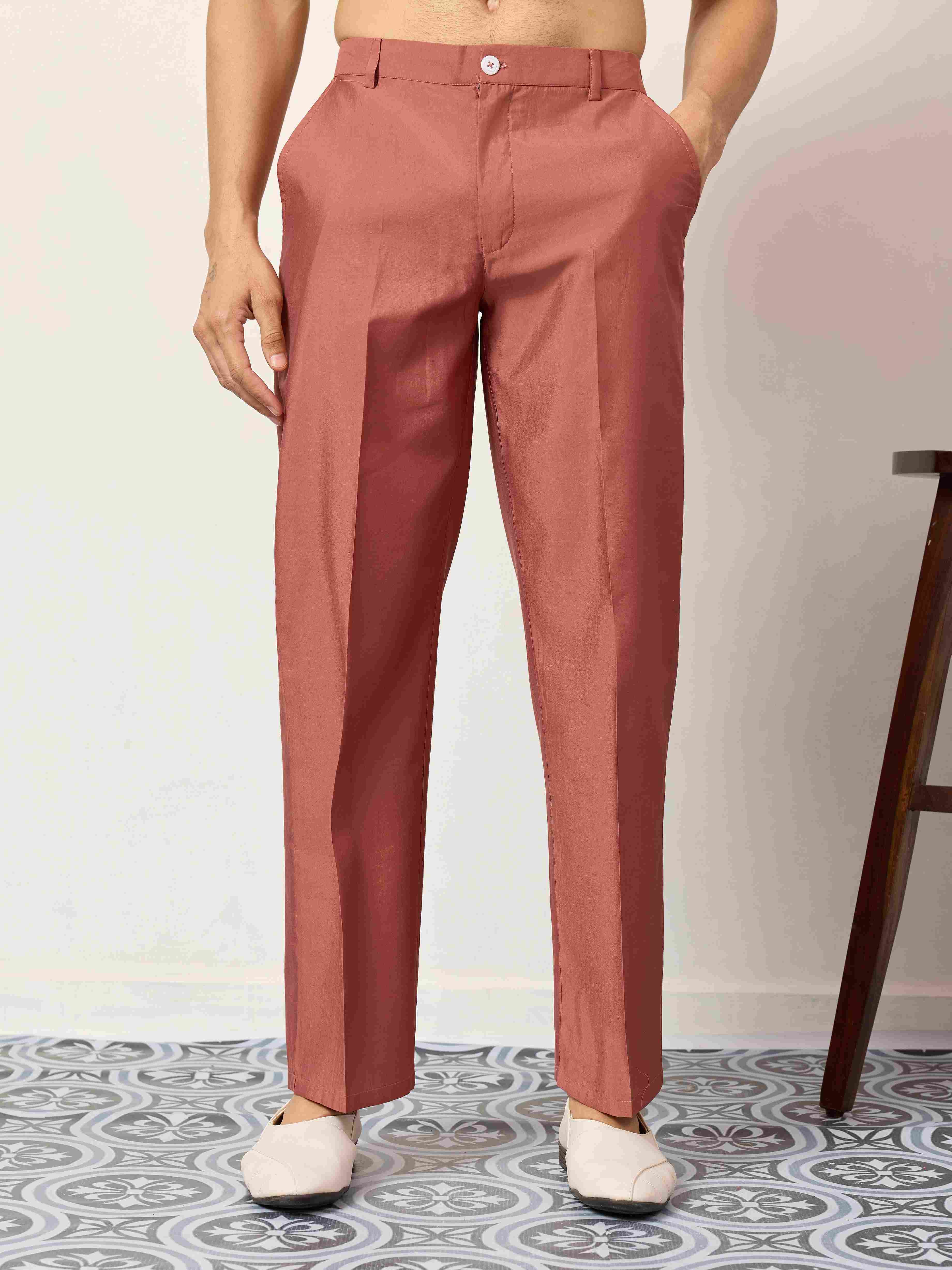 Elegant Royal V Style Orange Kurta Pant for Mens wear