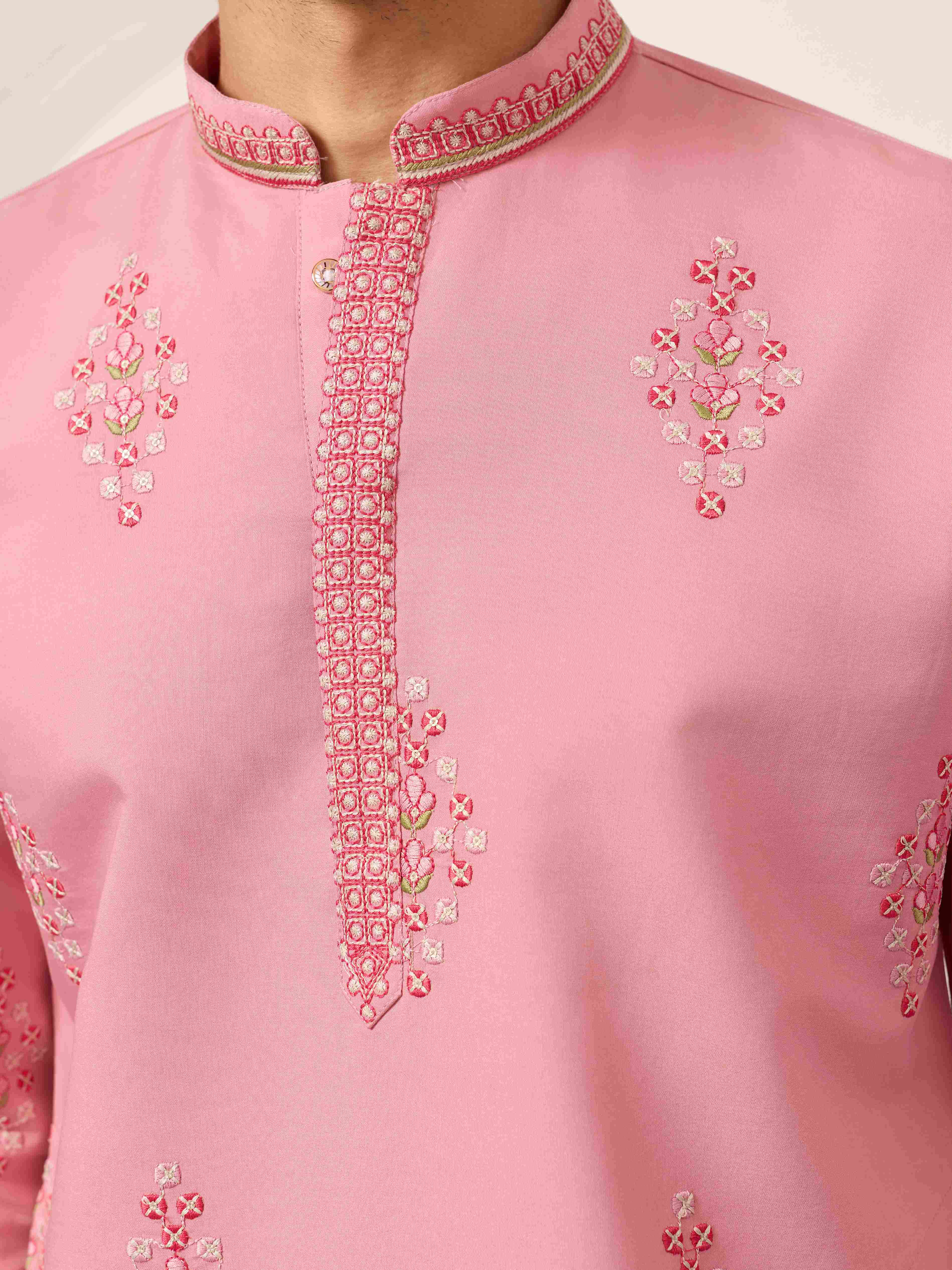 New Stylish Trendy Pink Color Kurta for Mens Wear