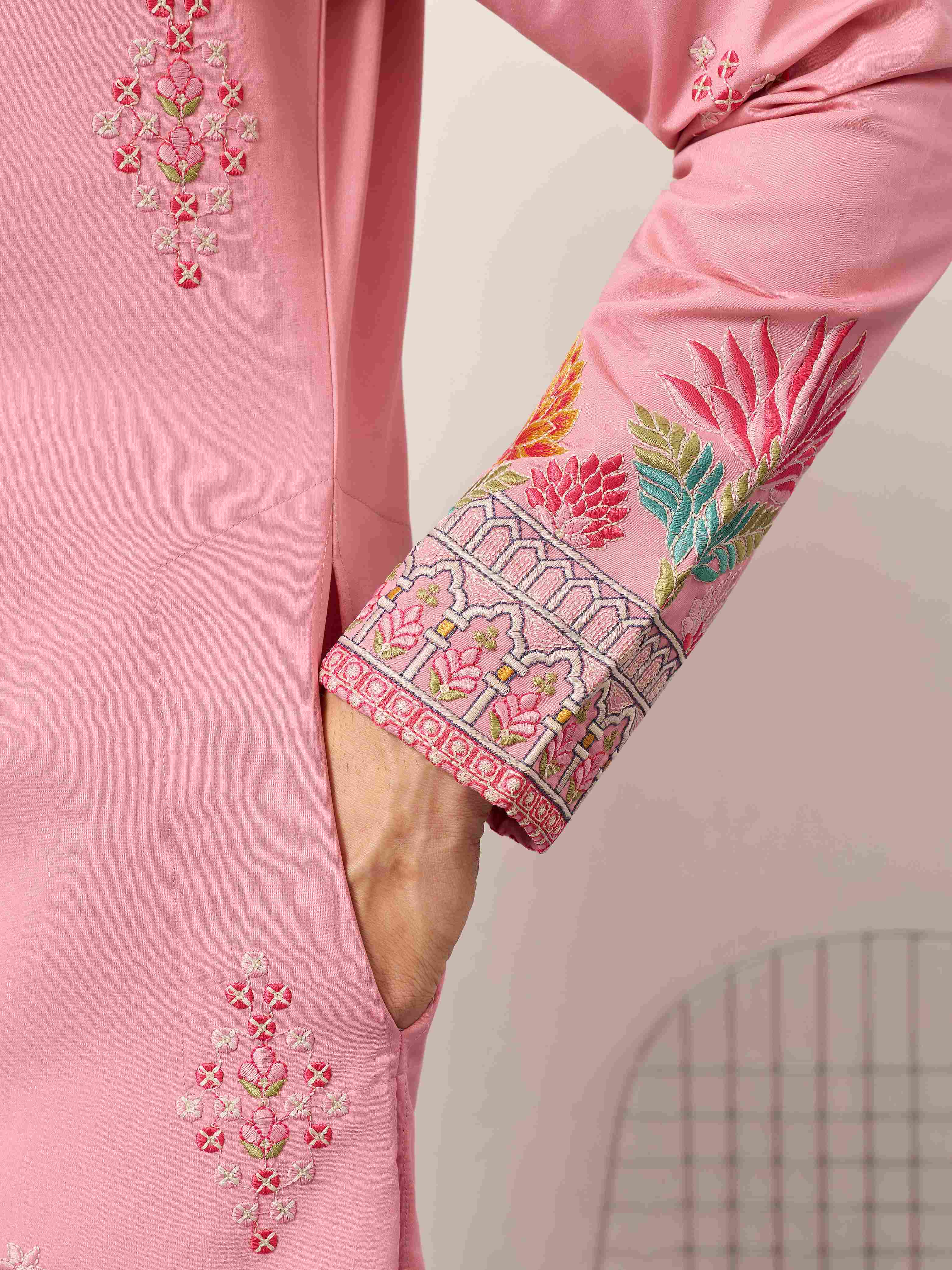 New Stylish Trendy Pink Color Kurta for Mens Wear