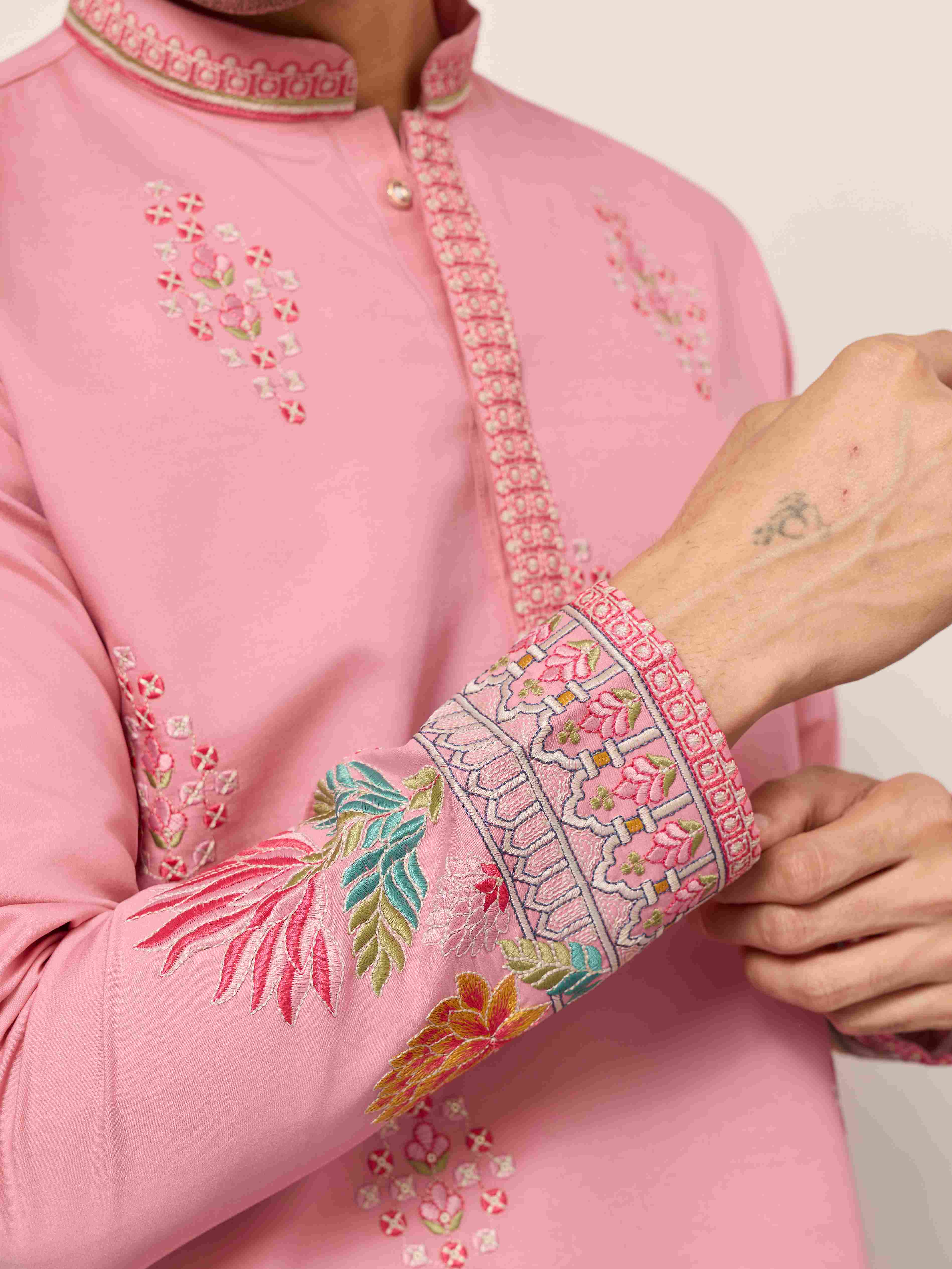 New Stylish Trendy Pink Color Kurta for Mens Wear