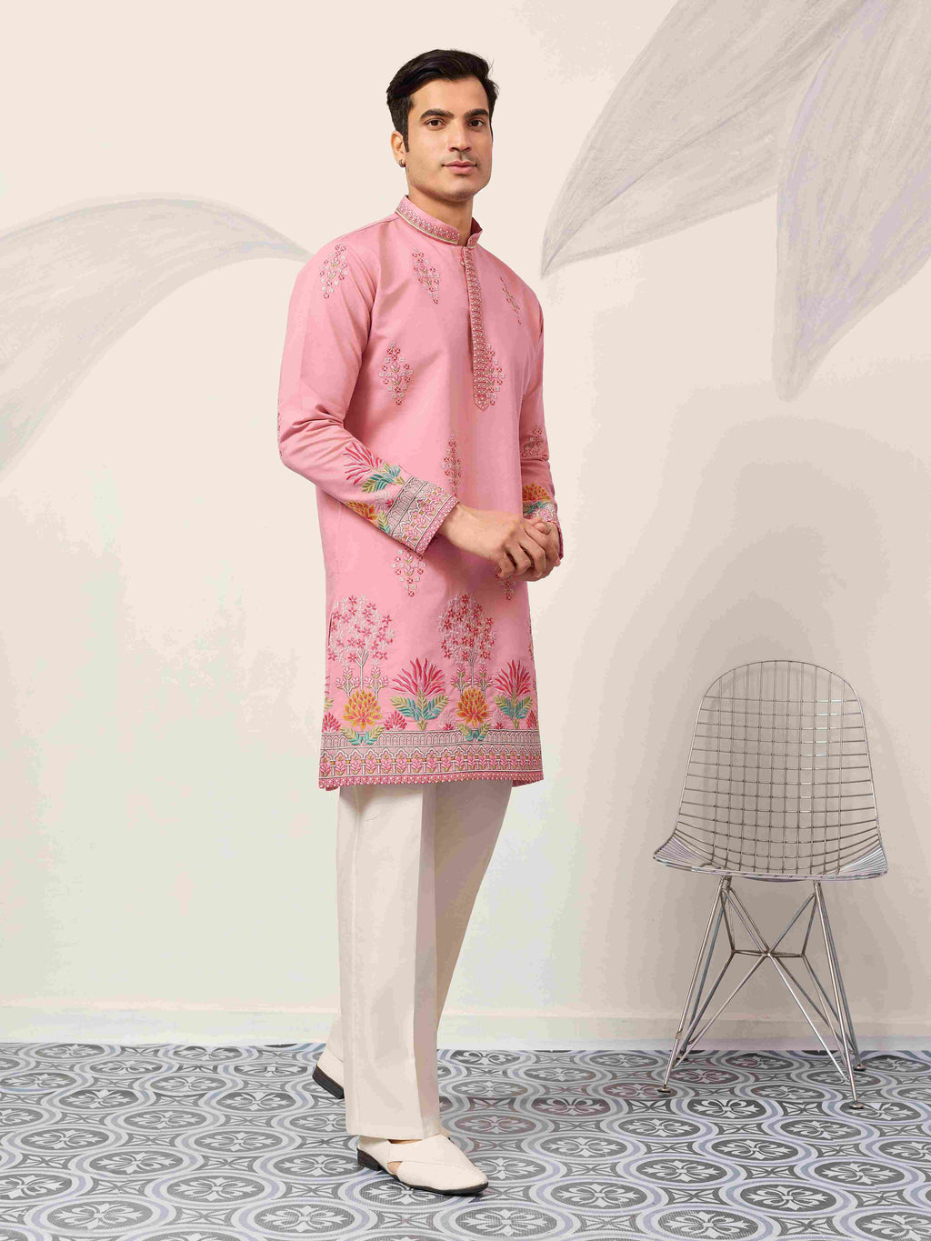 New Stylish Trendy Pink Color Kurta for Mens Wear