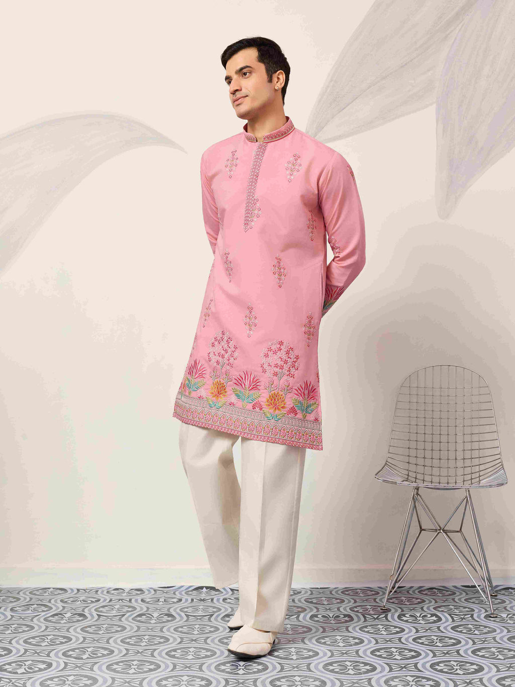 New Stylish Trendy Pink Color Kurta for Mens Wear