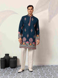 Indian Wedding Style Exclusive Teal Blue Kurta for Mens