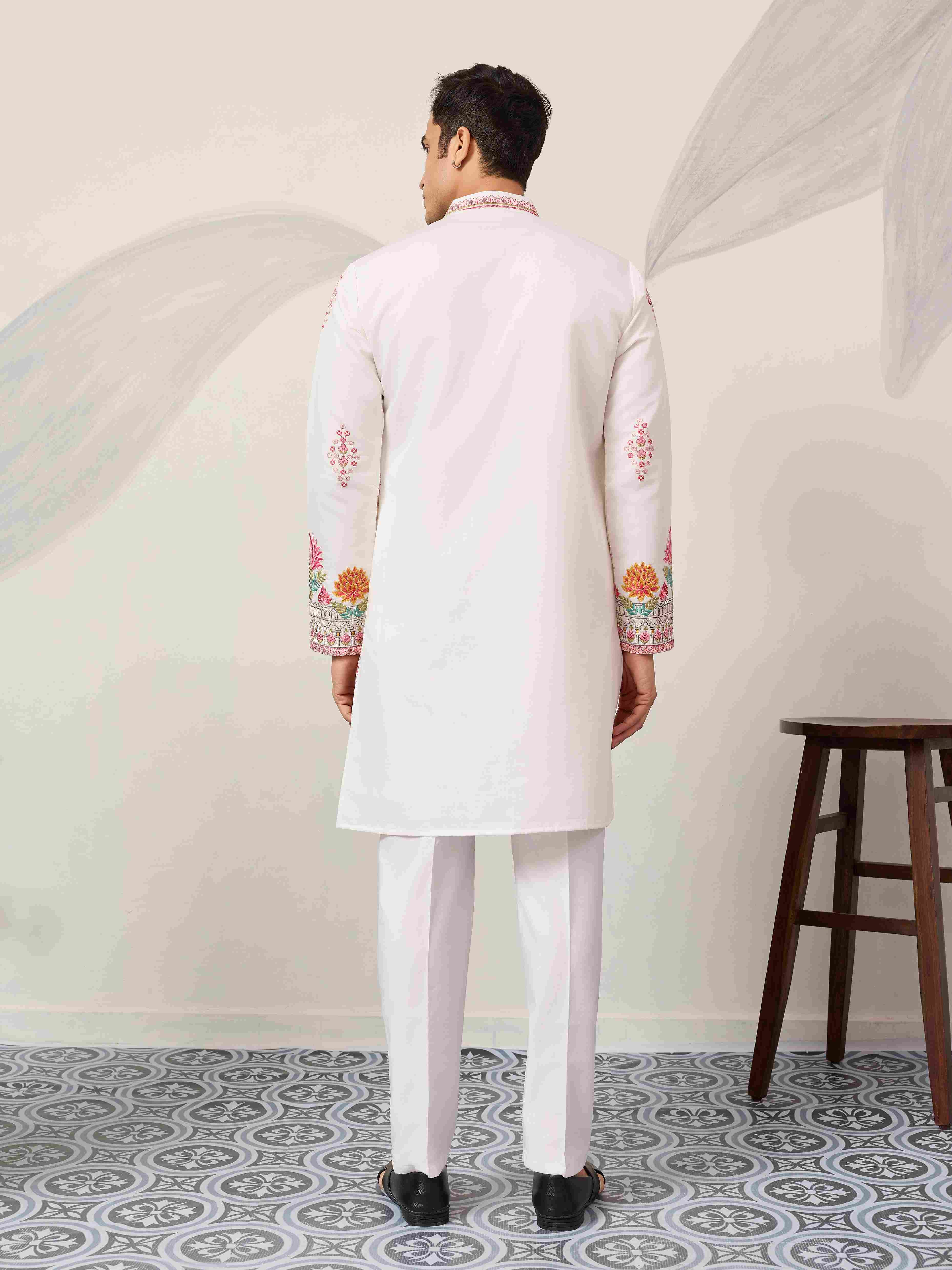 Royal Prince White Kurta Outfit for Mens Wear Collection