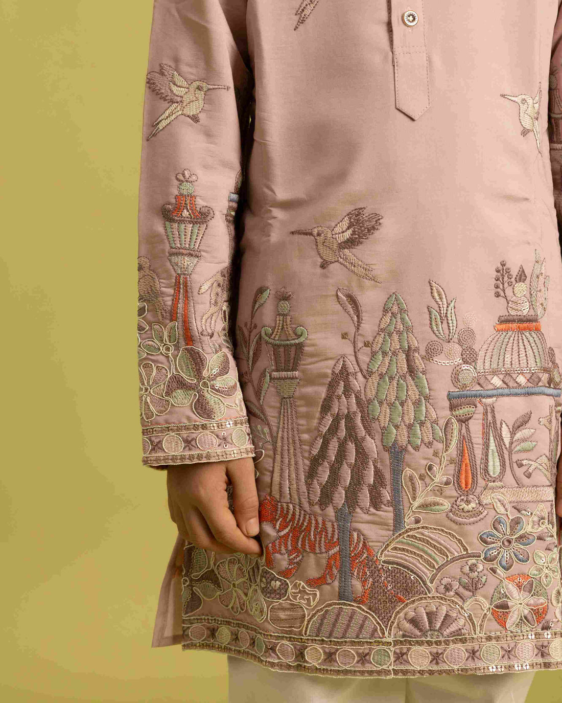 Premium Peach Color Vantara Style Boys Kurta with Pajama