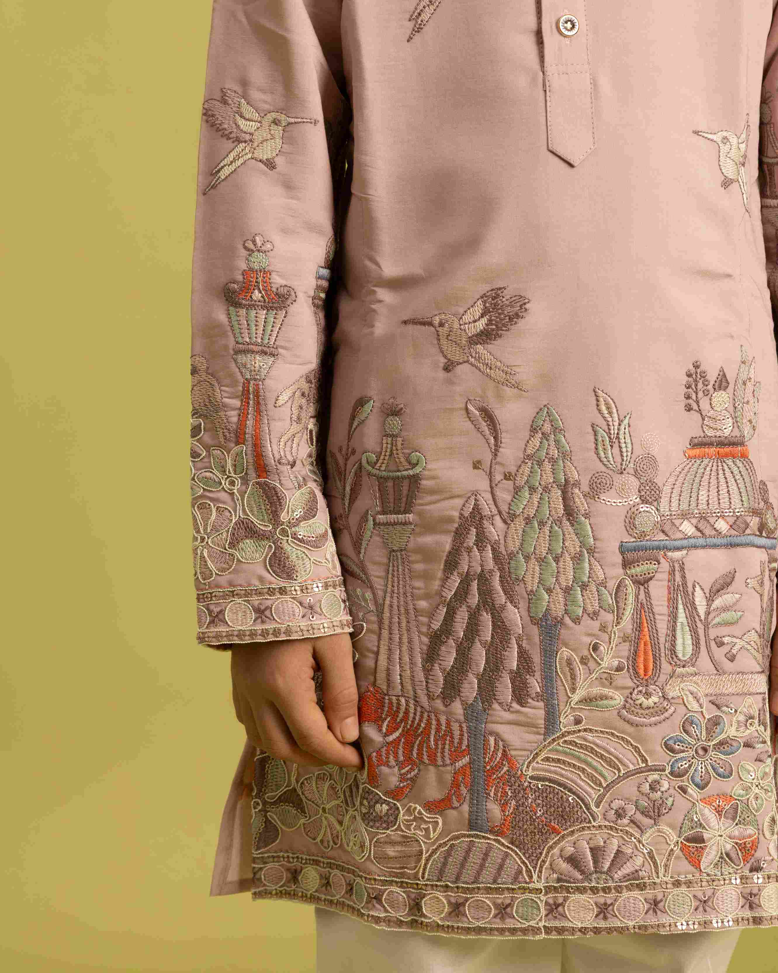 Premium Peach Color Vantara Style Boys Kurta with Pajama