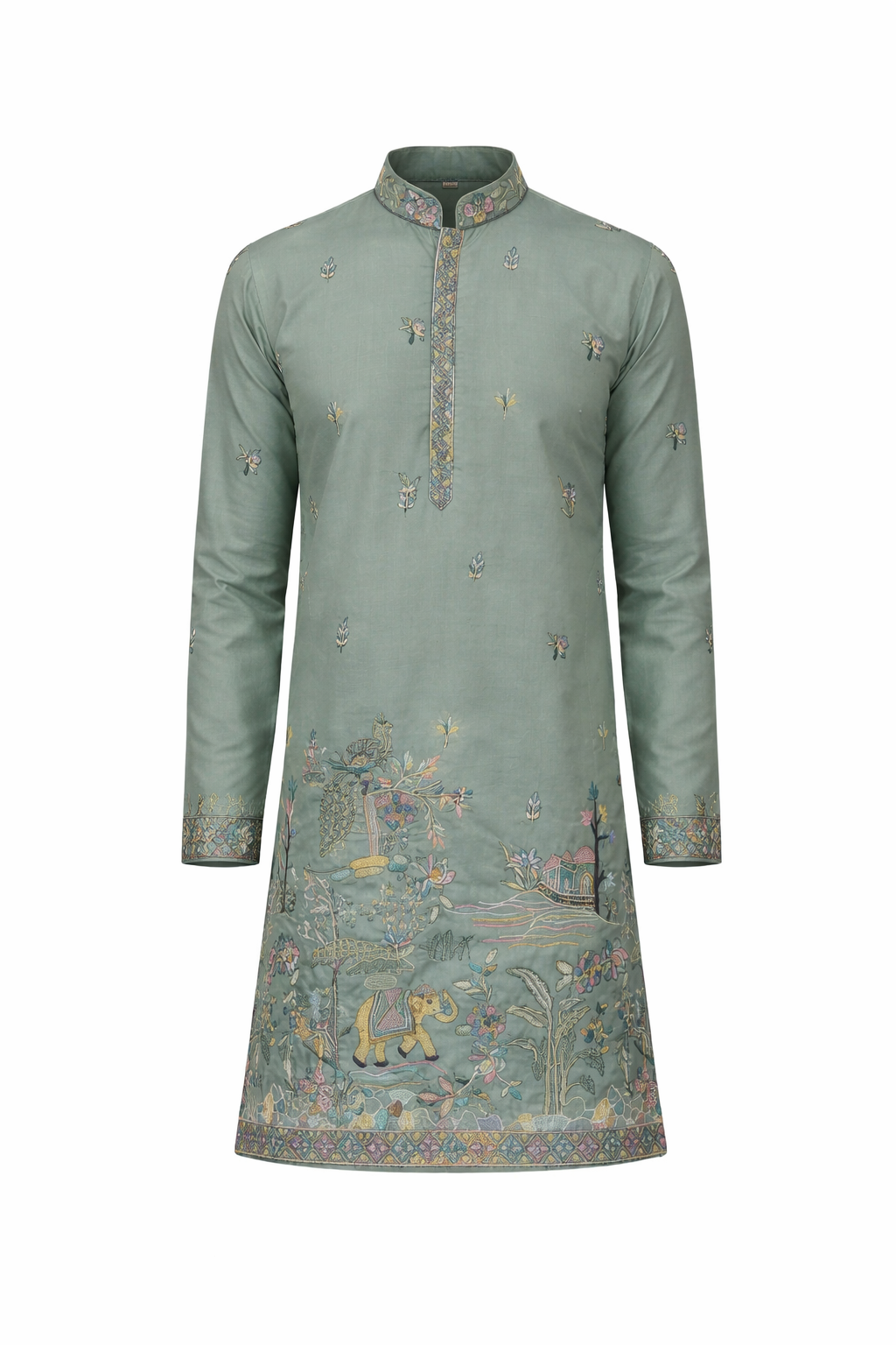 Stylish Pista Mens Wear Kurta for Wedding Occasions